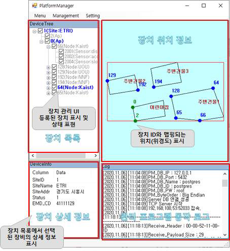 네트워크 장치 관리자 프로그램 GUI