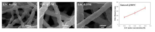 전구체 농도에 따른 나노섬유 SEM 분석 및 구조 특성 분석 결과