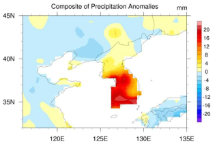 The composite of 22-heavy rainfall events occurred between 1982 and 2016