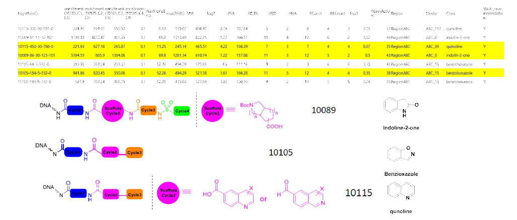 D E L screening으로부터 선별된 화합물