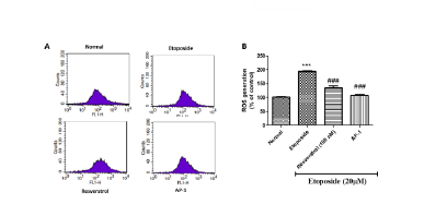 AP-1 does not increase reactive oxygen species (ROS) production. (A) Representative flow cytometric plots of ROS assay. (B) ROS level in IMR90 Cells