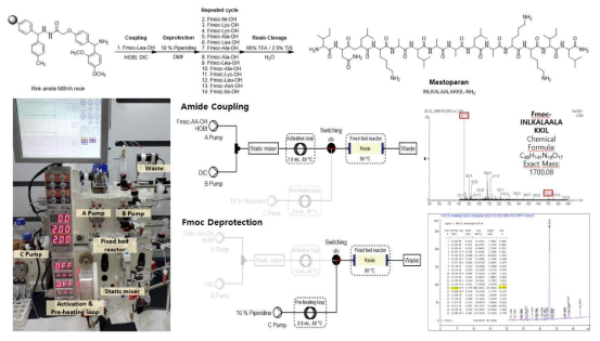 Mastoparan 합성을 위한 플로우 화학 기반의 SPPS (Solid Phase Peptide Synthesis)