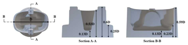 Piston head forging and dimensions