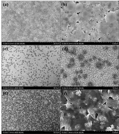 FESEM images of (a, b) MPA0.2MA0.8PbI3/c-TiO2, (c, d) NH4SCN/