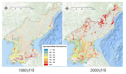 EPIC 모형을 활용한 북한 농경지의 관개요구량 변화 추정 결과