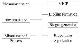 미생물을 사용한 지반보강방법 정리 (Dejonh et al., 2013)
