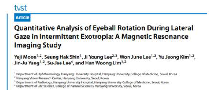 간헐 외사시 환자에서 안구 운동의 정략적 측정에 대한 논문
