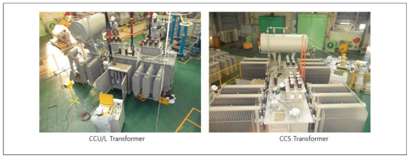 CCU/L-1, CCS-1 변압기 FAT 현장 모습