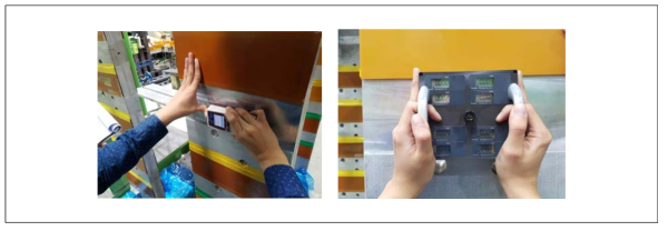 Thyristor 부착 면에 대한 표면거칠기(좌) 및 평탄도(우) 검사 모습