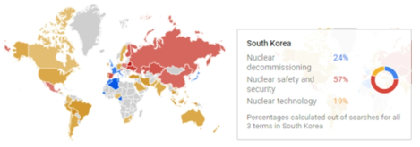 원전 해체 관심도 지역별 경향 – 구글 트렌드