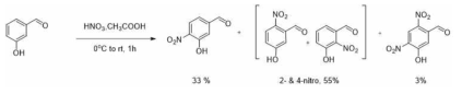 Hydroxy-nitro-benzaldehyde 유도체의 합성