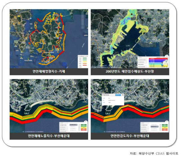 연안재해취약성 평가시스템 (해양수산부 국립해양조사원 연안재해취약성 평가체계 CDAS)
