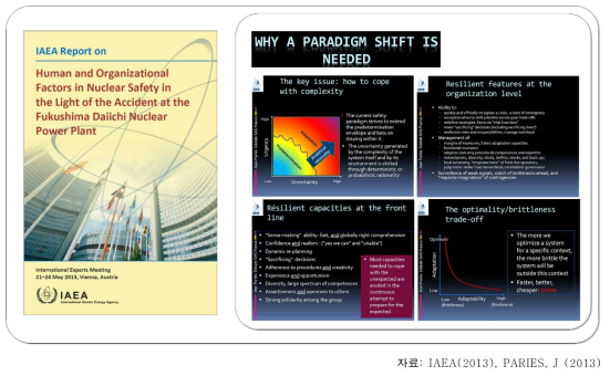IAEA 보고서와 안전 패러다임 변화의 필요성을 강조한 발표 자료