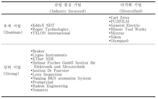 글로벌 비파괴 검사 장비 시장의 주요 기업 현황 (출처: 21년도 글로벌 시장동향 보고서 비파괴 검사 장비 시장)