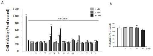 글루타메이트로 독성을 유도한 HT22 세포에서의 보호 활성 평가