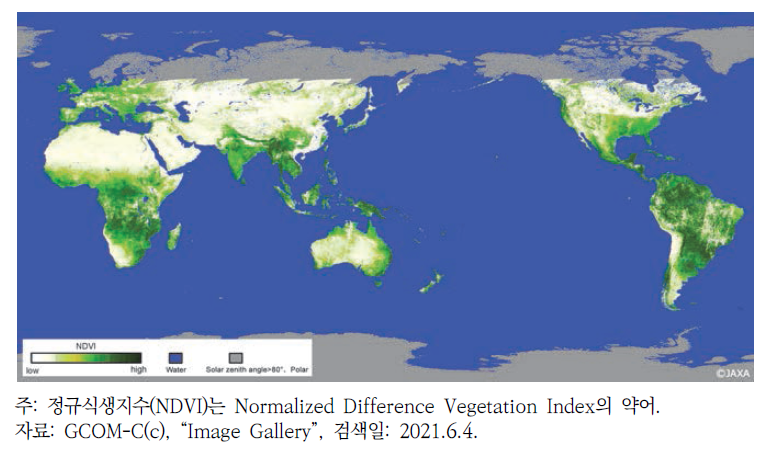 GCOM-C 위성에서 얻은 전 지구 정규식생지수