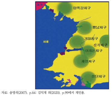 대규모 관개지구 위치도