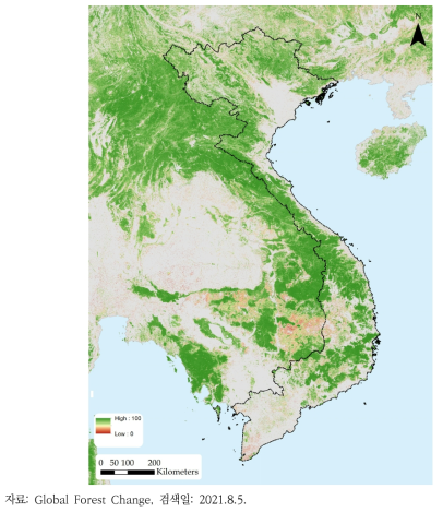 베트남 산림 피복비율