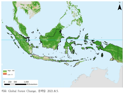 인도네시아 산림 피복비율