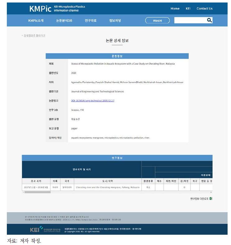 DB 검색 결과에 대한 상세 페이지(예시)