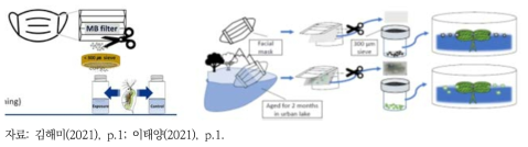 마스크 유래 생물독성 연구 방법론 예시