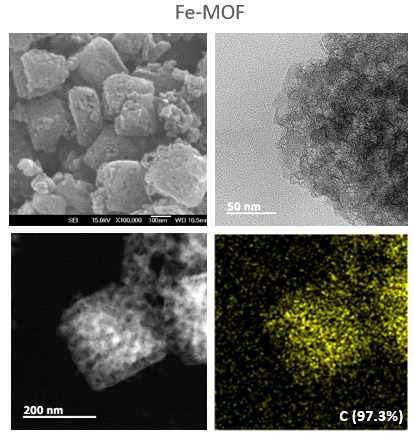 Fe-MOF 기반 리튬저장체의 입자형상 분석