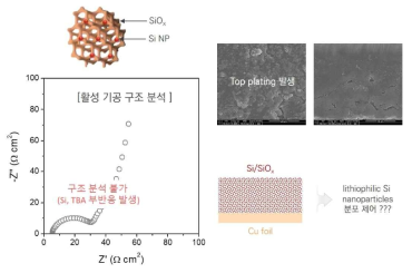 Si/SiOx 기반 mesoporous 3D 구조체의 AC 임피던스 측정 결과 및 전기화학적 특성 향상 방안