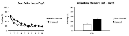 Stress-induced PTSD 생쥐모델에서 공포기억 소멸 학습과 공포기억 소환 반응