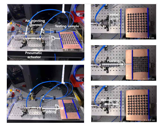 뉴메틱스 액추에이터를 이용한 제안된 메타물질 흡수체의 기계적 변형 실험