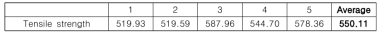 인장성능 평가 결과 (MPa)