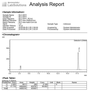 D-011의 HPLC 분석결과