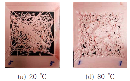 Photograph of a single layer filter using random path fabrication and post-foaming at Tf = 20, 80 °C