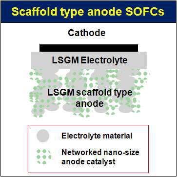 SOFC with scaffold type anode