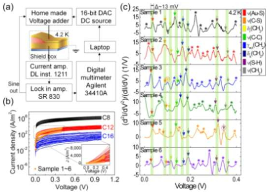 DMT방식을 이용하여 제작한 분자전자소자에 대한 IETS 특성 조사 (Jeong et al. Appl. Phys. Lett. 106, 063110 (2015))