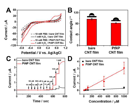 PtNP/CNT 전극을 이용한 H2O2의 측정