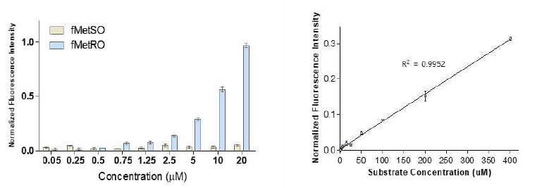 Trx1/cpYFP/fRMsr 바이오센서의 in vitro test 결과