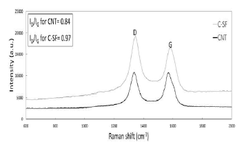 무기계 소재 기반 건설재료 첨가제의 Raman spectrum 분석결과