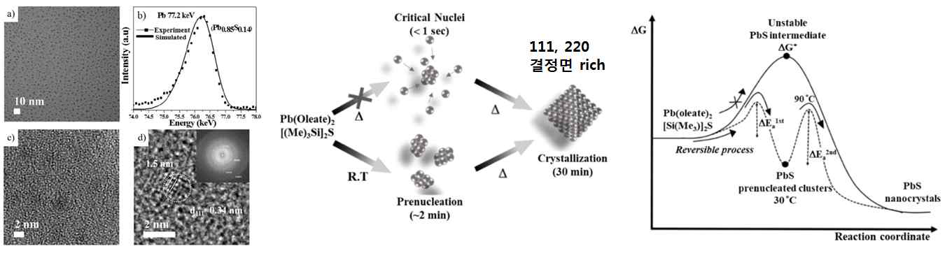 결정면 조절 나노입자 합성 및 성장과정 분석 결과