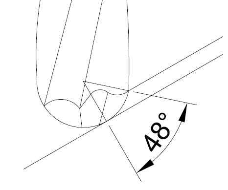 Cutting angle range on machining