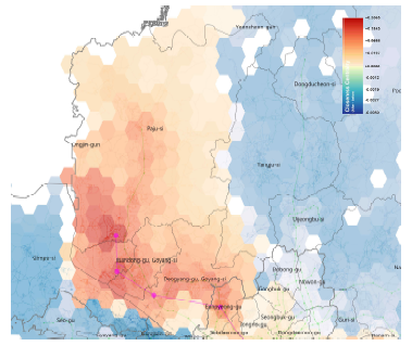 Effect of GTX-A line in northwestern province, Gyeonggi_Closeness centrality (+) & (-)