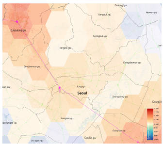 Effect of GTX-A line in Central Seoul_Closeness centrality (+) & (-)