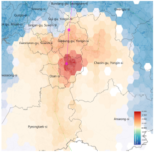 Effect of GTX-A line in southern province, Gyeonggi_Closeness centrality (+) & (-)