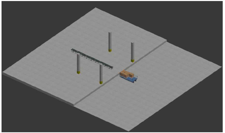 하역이송로봇 운영 환경 3D모델