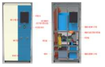 폐지 수거용 세단기 외부 및 내부 구조 모델링 예
