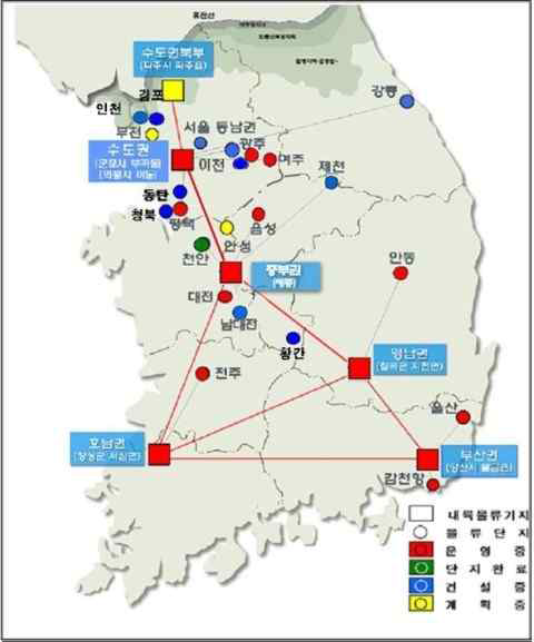 전국의 물류기지 및 단지