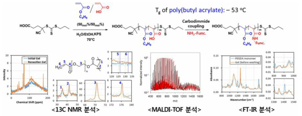 합성된 고분자의 다양한 분광학적 분석 (NMR, MALDI-TOF, FT-IR 등)