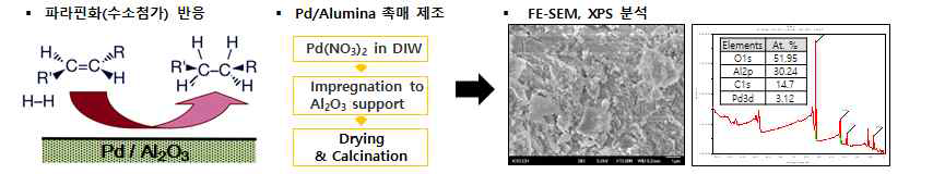 Pt/Alumina 촉매의 수소첨가반응 메커니즘, 제조 방법 및 제조 결과