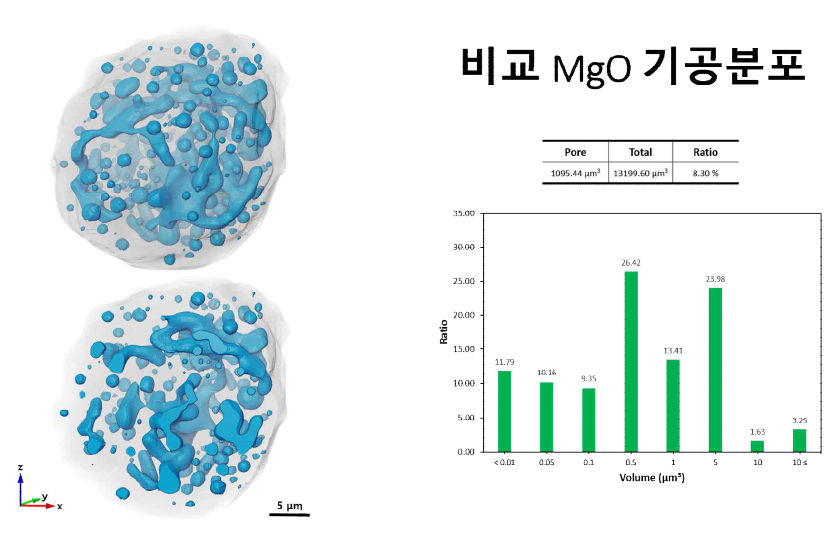 포항가속기연구소 7C 빔라인에서 획득한 상용화된 세라믹소재 내부 기공 분포도