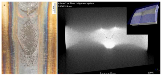 X-ray CT 분석을 통한 용접 고온균열 확인