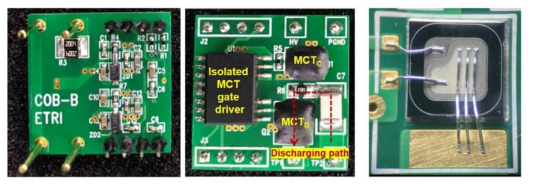 ESD tester 모듈의 내부 사진 및 방전 스위치용 MCT CoB 사진